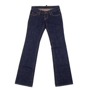 DSQUARED2 dark blue cotton low rise flared leg jeans